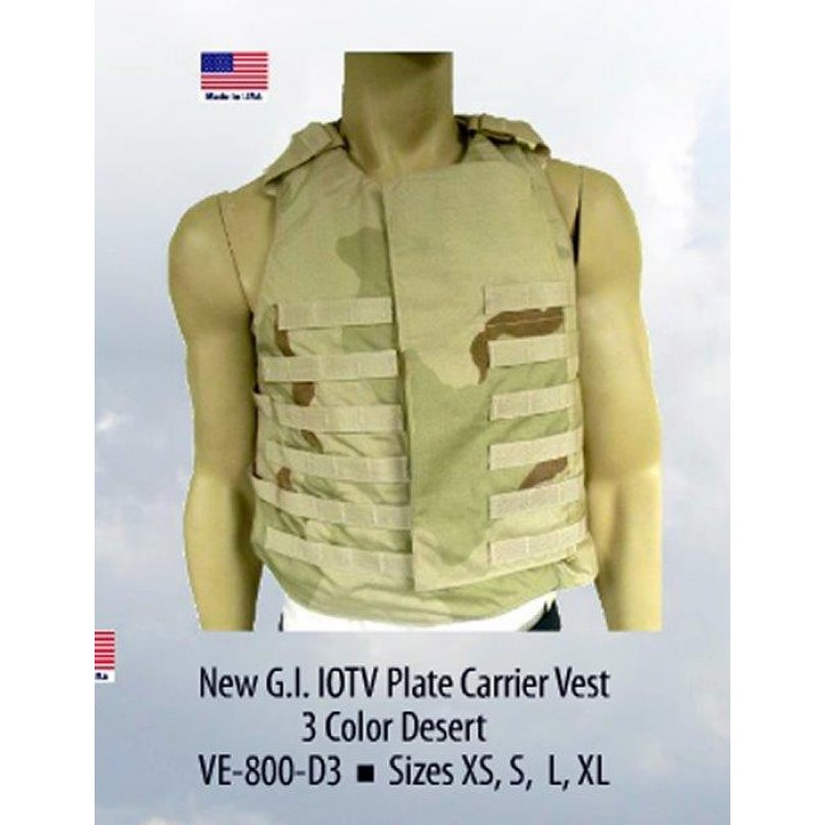G.I. IOTV PLATE CARRIER VEST 3 COLOR DESERT SIZE EXTRA LARGE