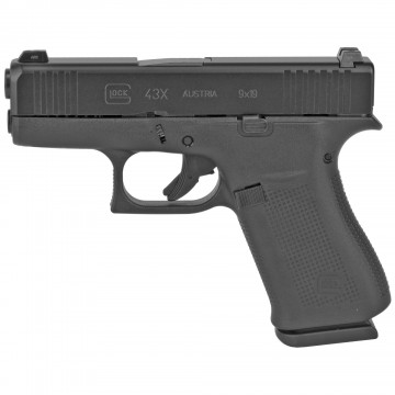 Glock, 43X MOS , Semi-automatic, Striker Fired, Sub Compact, 9MM, 3.41" Barrel, Polymer Frame, Black Finish, 10Rd #MOS4350701