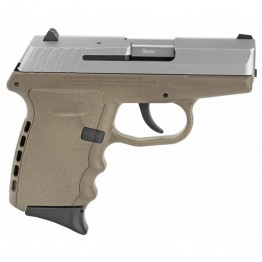 SCCY 9MM PISTOL FLAT DARK EARTH WITH SILVER SLIDE #CPX-2DE 